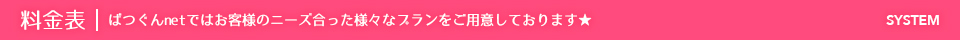 料金表 | ばつぐんnetではお客様のニーズに合った様々なプランをご用意しております★ SYSTEM